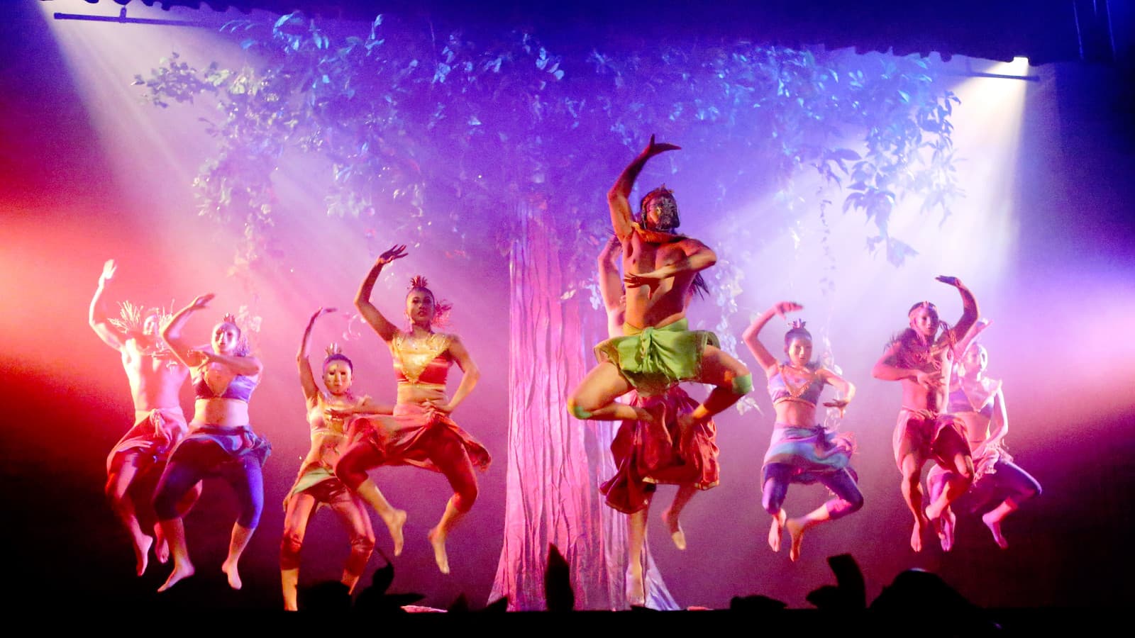 Performers on stage during a production.